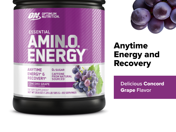 29bdf17f-0a09-4792-a21d-9c6b5b8f8189 Optimum Nutrition Amino Energy - Pre Workout with Green Tea, BCAA, Amino Acids, Keto Friendly, Green Coffee Extract, Energy Powder - Concord Grape, 65 Servings - Image 1