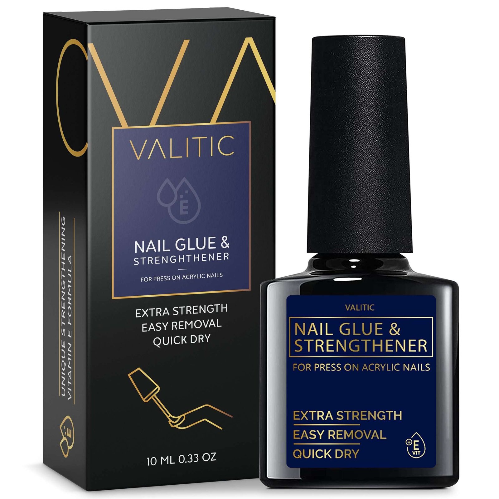 71-lW1DQL5L Valitic Strong Nail Glue and Strengthener - Quick Dry Brush On Gel for Long Lasting Nails - Adhesive Bond for False Nails - Strengthener for Nail Tips - 1 PACK - Image 1