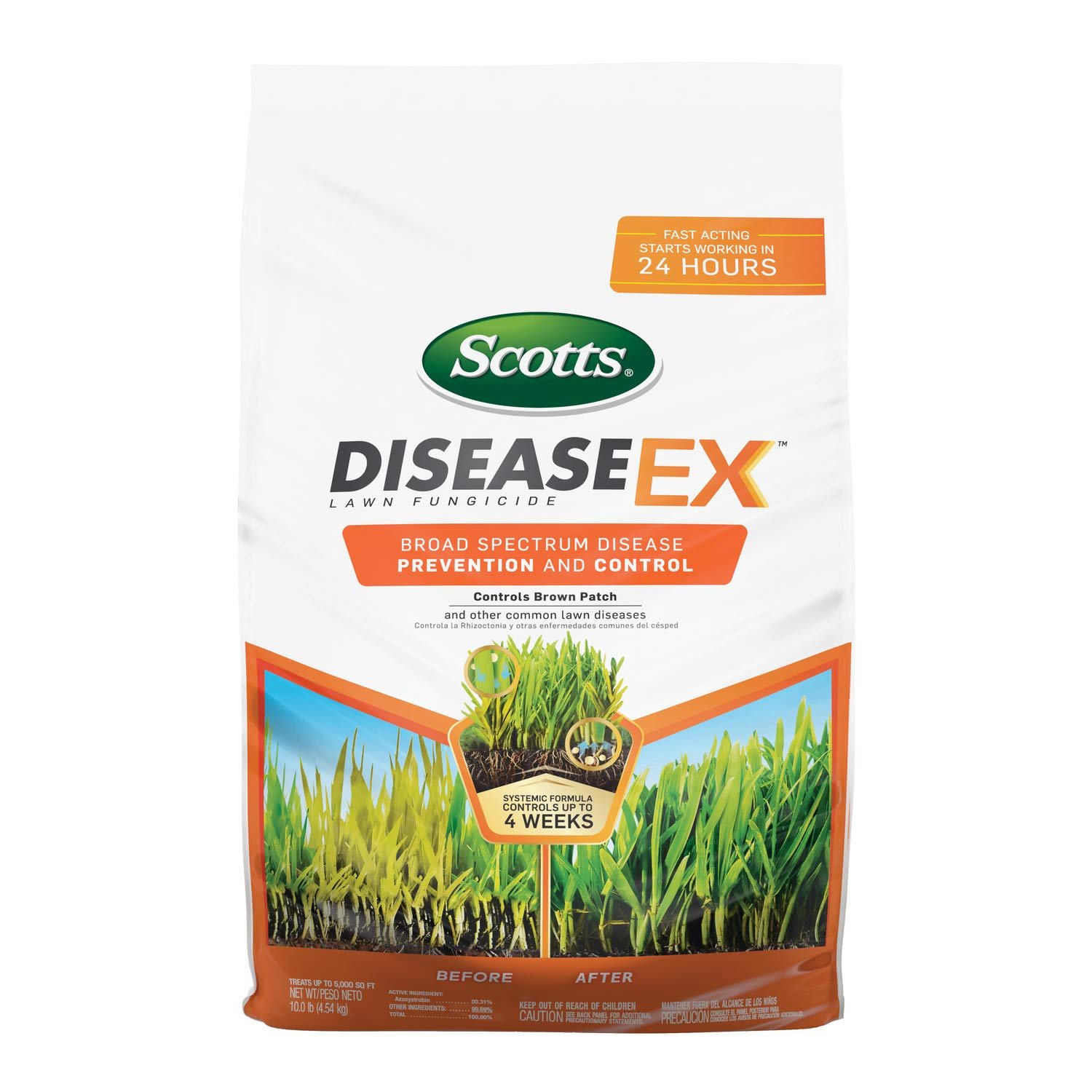 710N1nUPNFL Scotts DiseaseEx Lawn Fungicide, Controls and Prevents Disease Up to 4 Weeks, Treats Up to 5,000 sq. ft., 10 lbs. - Image 1