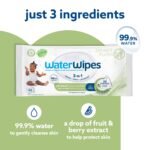 WaterWipes Sensitive+ Baby & Toddler Wipes, 3-In-1 Cleans, Cares, Protects, 99.9% Water, Textured Clean, Unscented & Hypoallergenic, 240 Count (4 Packs) - Image 2