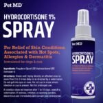 Pet MD Hydrocortisone Spray for Dogs, Cats, Horses - Itch Relief Spray & Hot Spot Treatment for Dogs, Irritated Dry Itchy Skin, Allergies, and Dermatitis - Reduces Topical Inflammation - 4 oz 