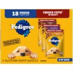 Pedigree Choice Cuts in Gravy Adult Soft Wet Dog Food 18-Count Variety Pack, 3.5 oz. Pouches