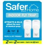 Safer Home Indoor Plug-in Fly Trap - SH502-2SR - Effective Fruit Fly Traps for Indoors, Gnat Traps for House Indoor, 800 Total Sq Ft Protection - 2 Devices + 2 Glue Cards
