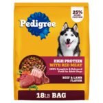 Pedigree High Protein Adult Dry Dog Food, Beef and Lamb Flavor, 18 lb. Bag