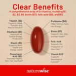 NatureWise Vitamin B Complex for Women and Men - with Folic Acid Biotin B1 B2 B3 B6 B12 - Support Cellular Energy & Mental Clarity - Gluten & Dairy Free, Non-GMO - 360 Softgels - Image 5