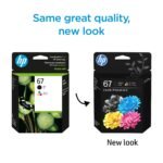 HP 67 Black/Tri-color Ink Cartridges (2 Count - Pack of 1) | Works with DeskJet 1255, 2700, 4100, ENVY 6000, 6400 | Instant Ink Eligible | 3YP29AN | - Image 3